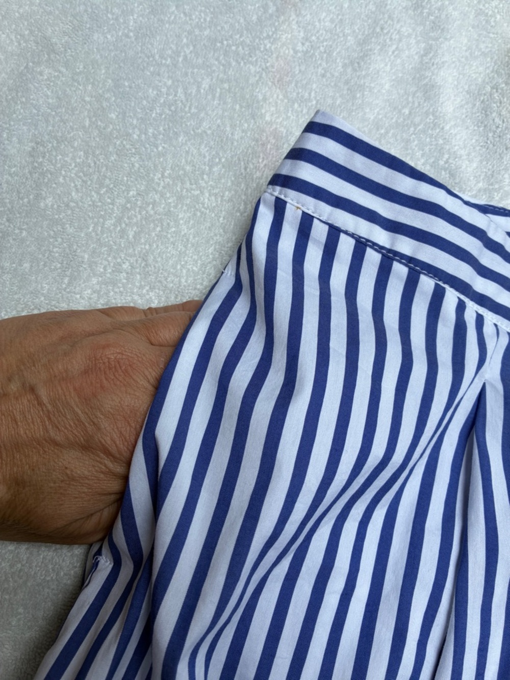 Beautiful coastal blue and white striped midi button up skirt size 10 - Picture 5 of 6